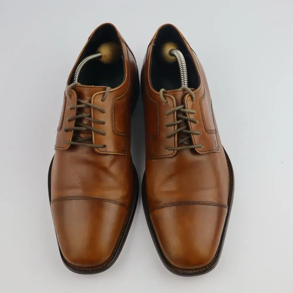 J.Murphy Johnston & Murphy Mens 9.5W Natural Leather Cap Toe Oxford Dress Shoe